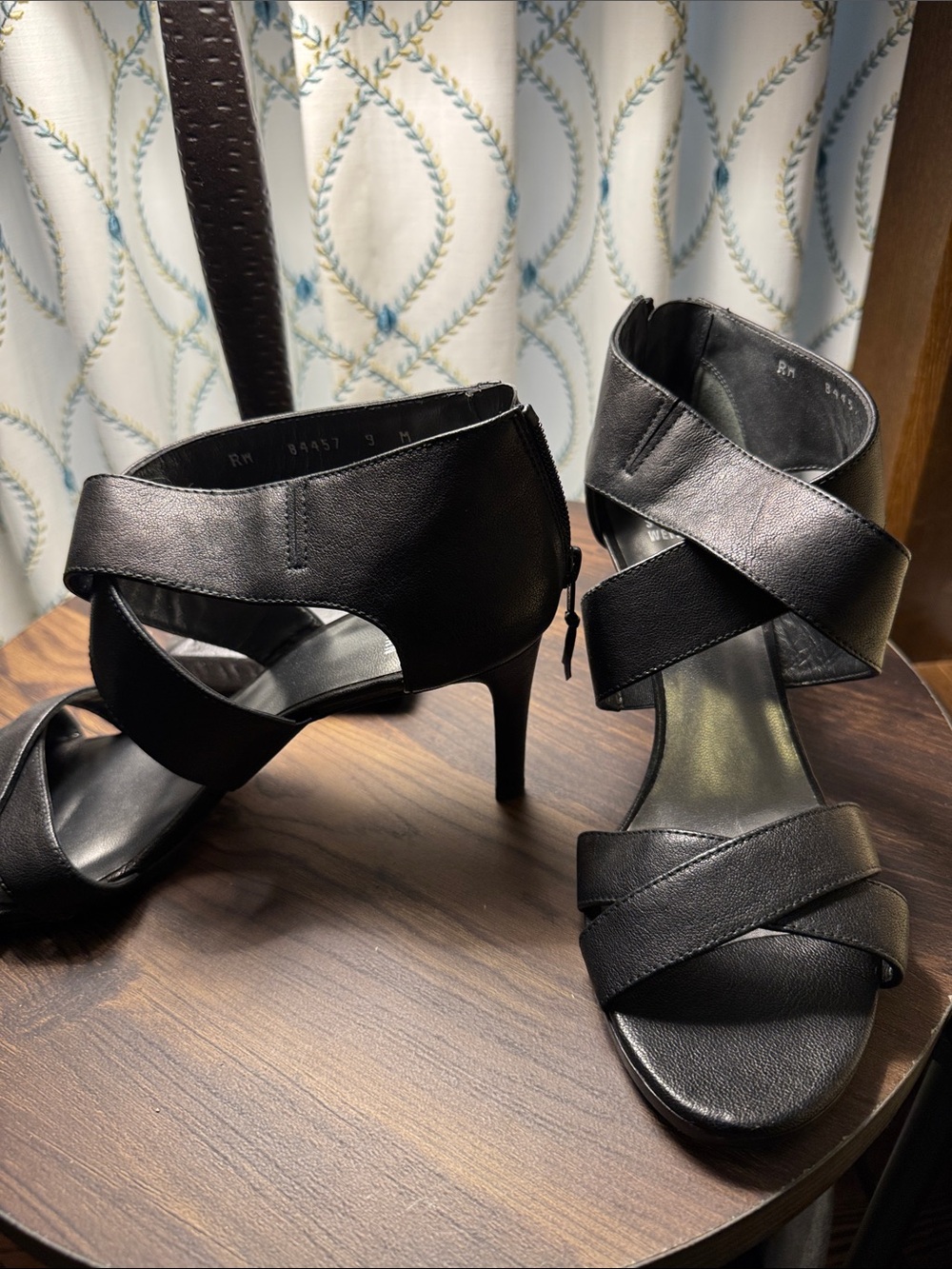 Stuart Whitman Black Strappy High-Heel Sandals - Women's Elegant Evening Shoes